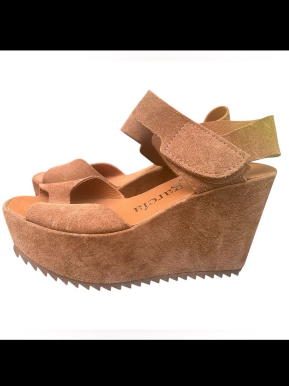 Pedro Garcia Faux Suede Platform Sandal Tan /Brown - SIZE 37 US 7 NWOT